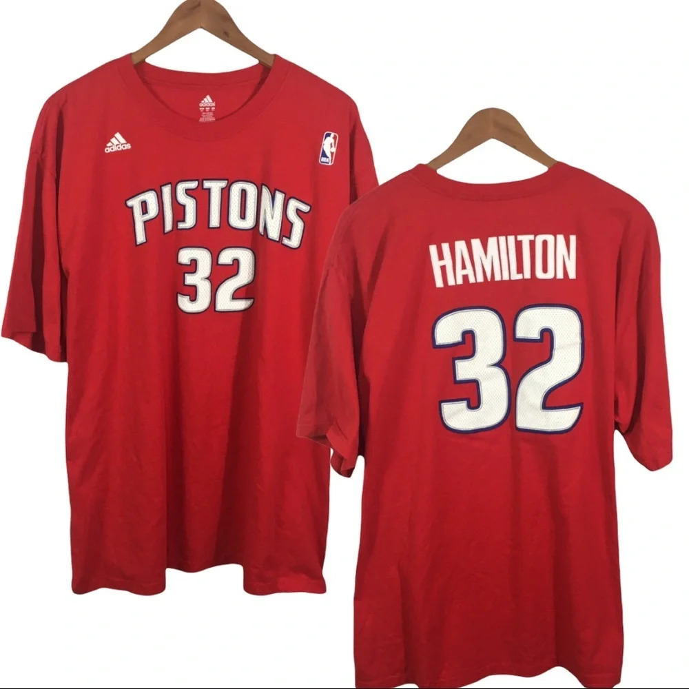 TS509 Adidas Detroit Pistons Hamilton Shirt 2XL